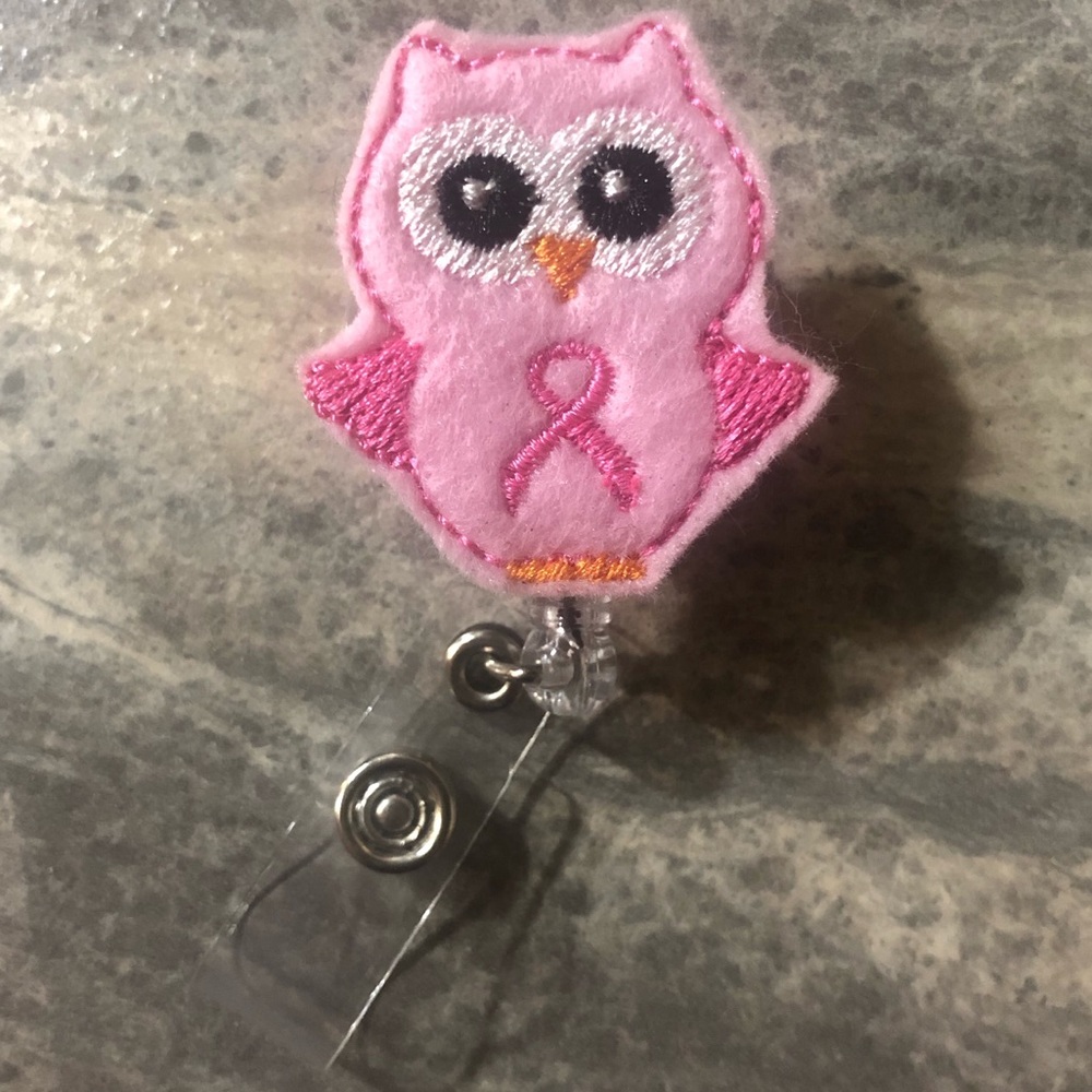 Breast Cancer Awareness Owl Badge Reel